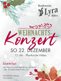 Weihnachtskonzert Lyra Höfen