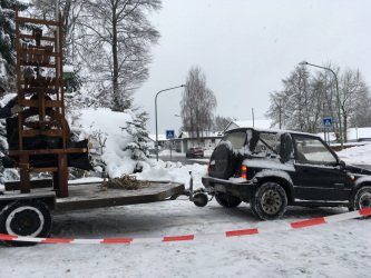 Der Abtransport im Schnee